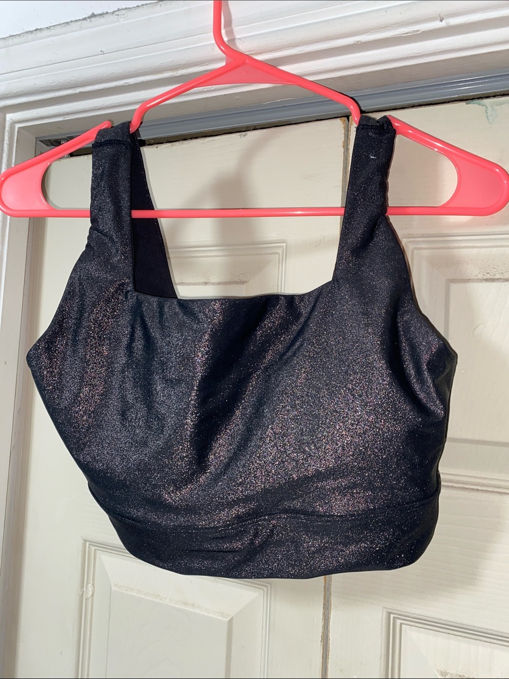 Calia by Carrie Underwood Black Shimmery Square-Neck Crop Tank Top - brand Women